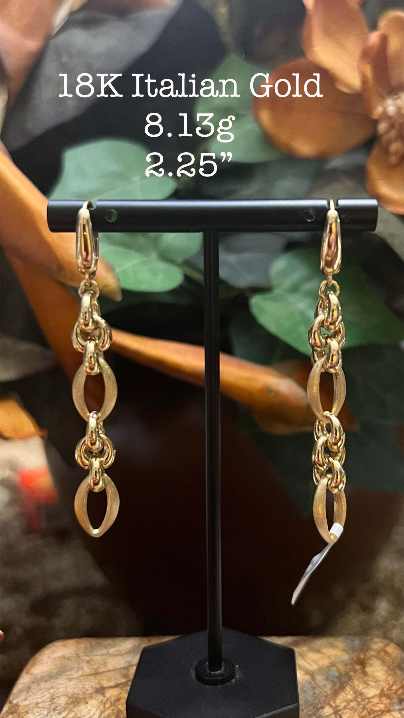 18K Yellow Gold, Premium Italian Earrings