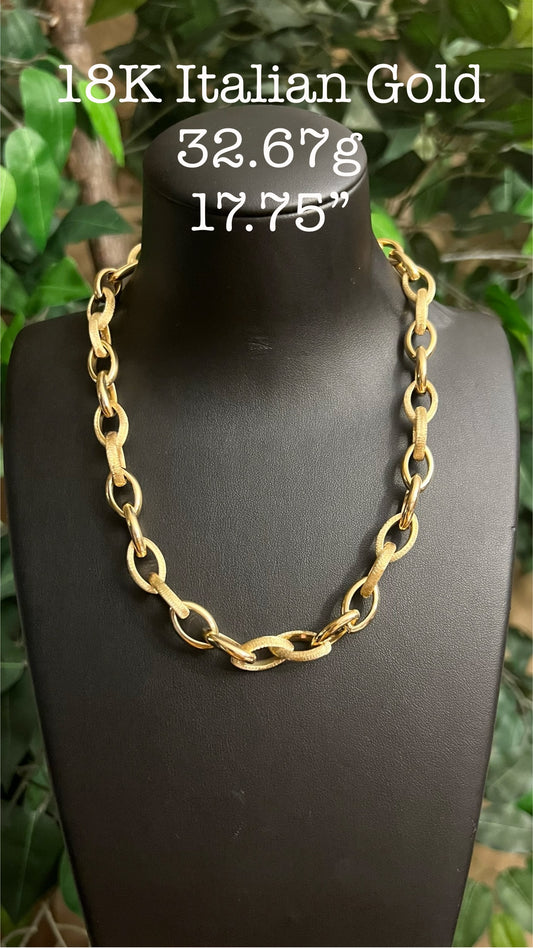 18K Yellow Gold Premium Italian Necklace