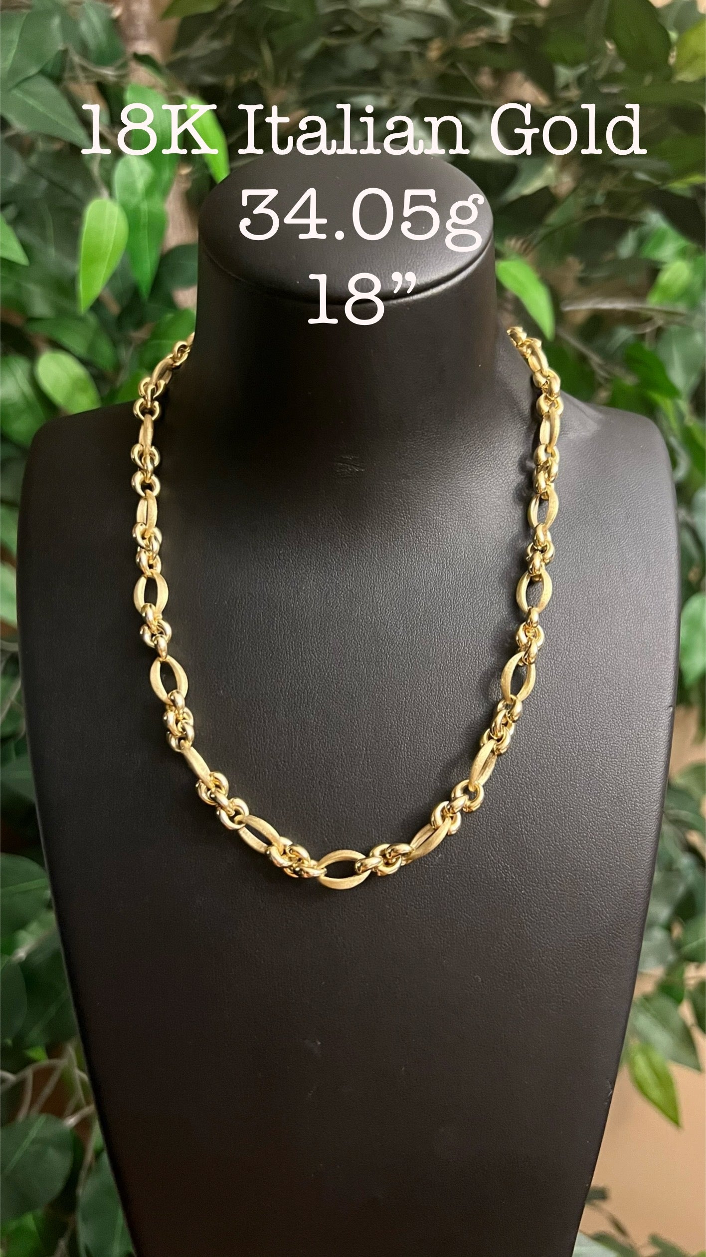 18K Yellow Gold Premium Italian Necklace