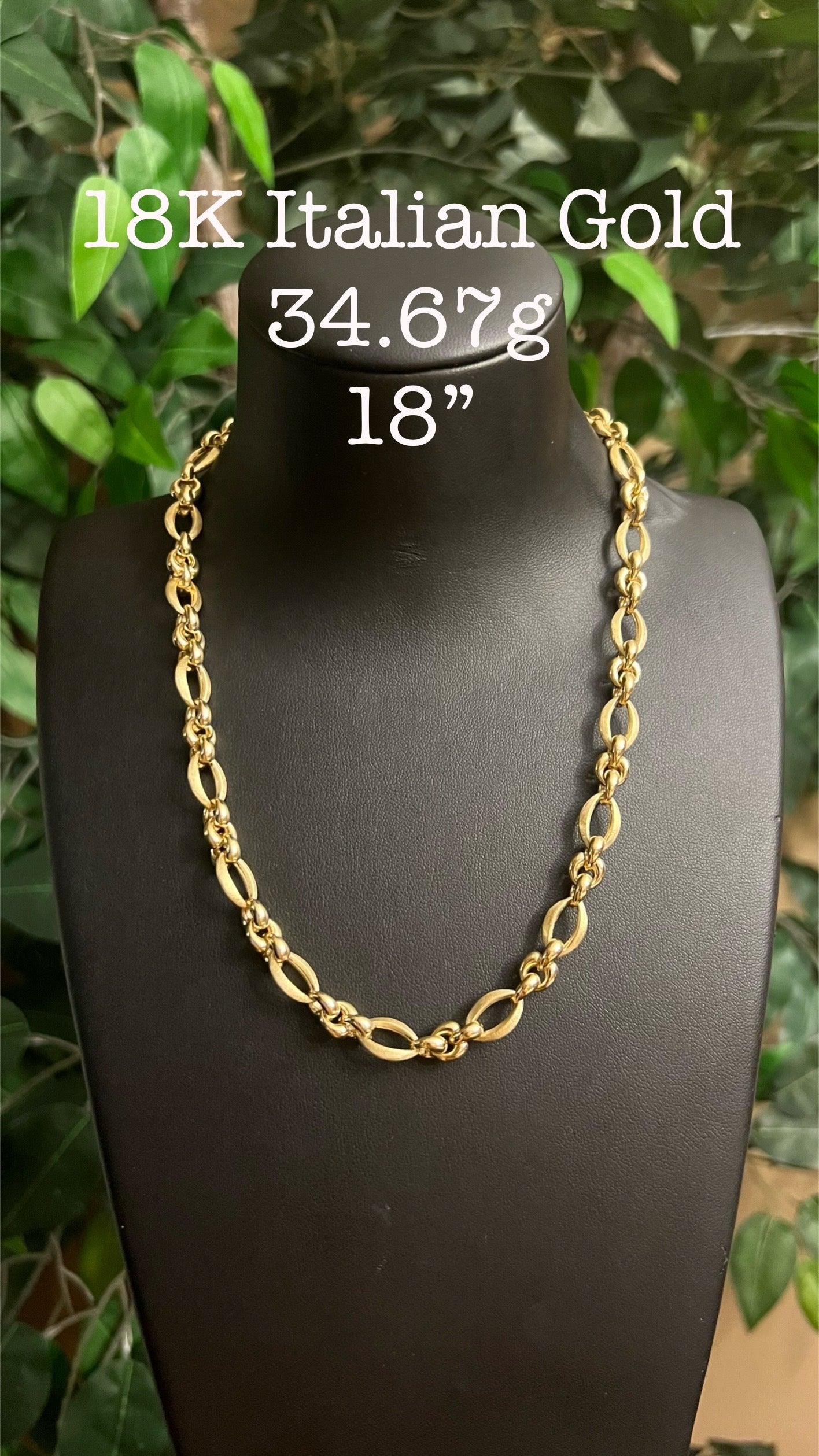 18K Yellow Gold Premium Italian Necklace