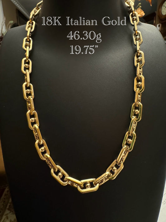 18K Yellow Gold Premium Italian Necklace