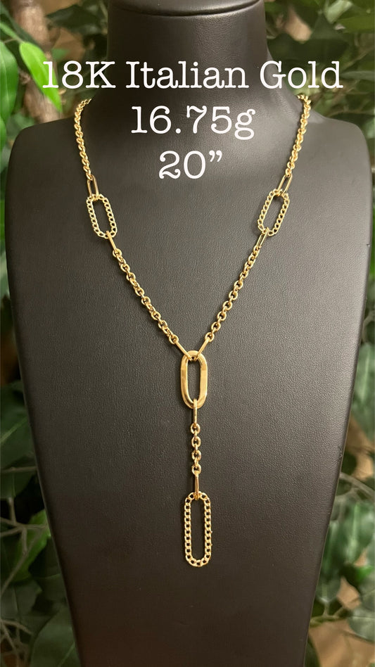 18K Yellow Gold Premium Italian Necklace